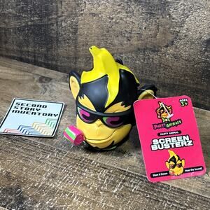 NWT Savanna Banana Party Animal Screen Busterz Slam Toy 4"